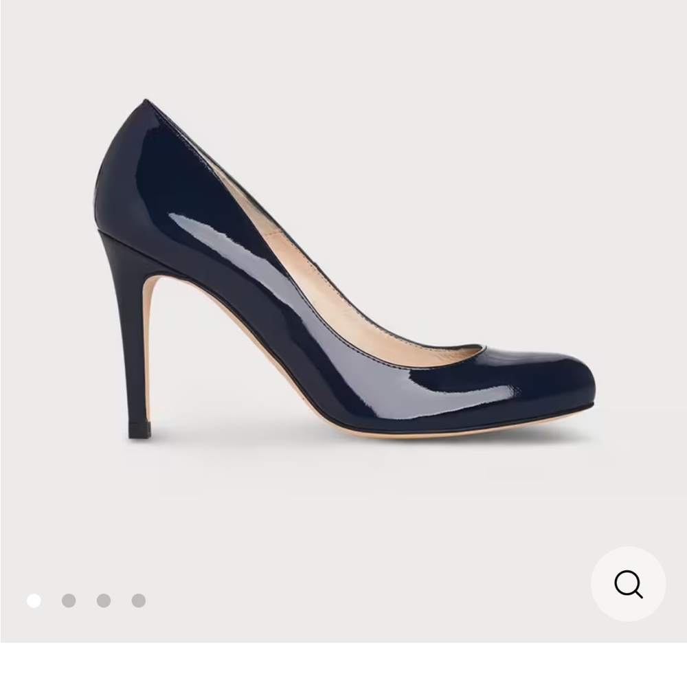 LK Bennett Stila Navy Patent Leather round toe Pumps size US 8; EU 39